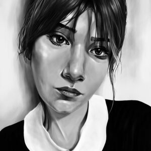 Suspended, purplish red